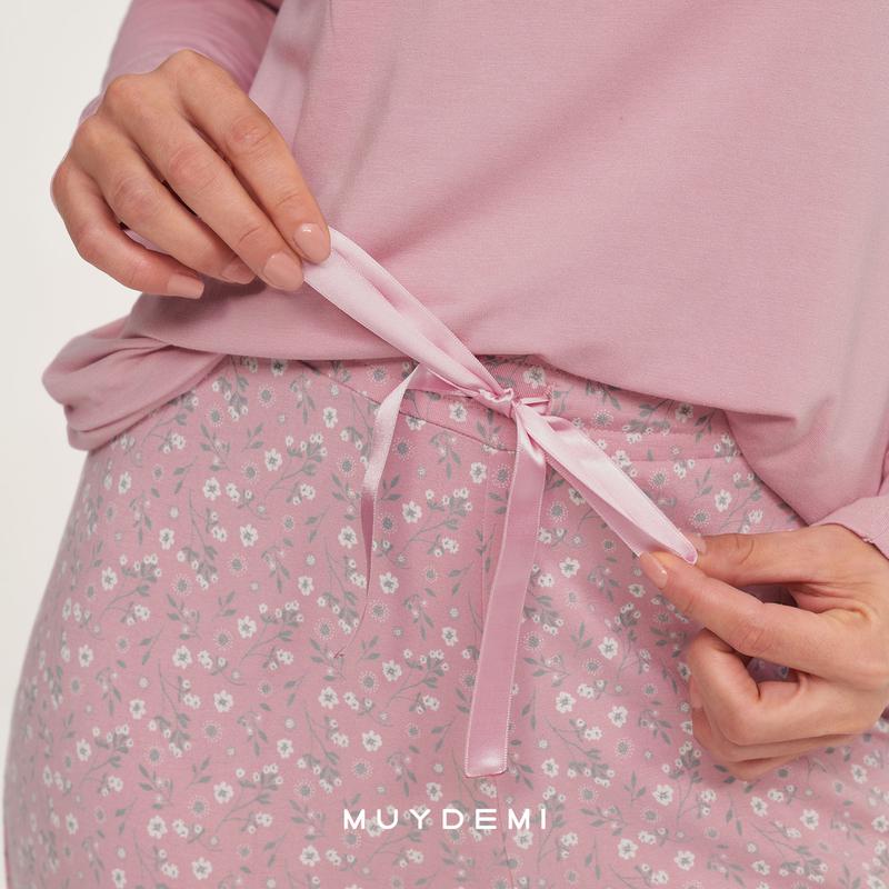 Pijama verano mujer Flor de Algod n LRG Muydemi